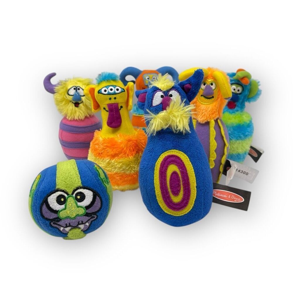 Melissa & Doug Monster Bowling Stuffed Plush Baby Toddler Toy Preowned